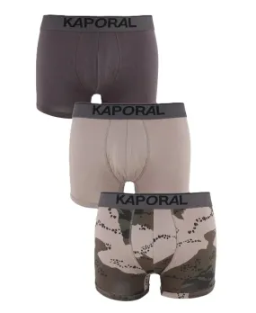 KAPORAL - Pack de 3 Boxers - anthracite et taupe Taille S Couleur Taupe