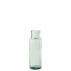 Vase cylindrique en verre transparent 15x15x45 cm