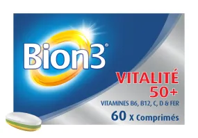 VITALITÉ 50+ - Énergie + Défenses Immunitaires, 60 Comprimés | Bion3  - Parapharmacie Boticinal