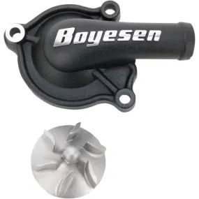 WATER PUMP COVER & IMPELLER KIT SUPERCOOLER ALUMINUM BLACK - piecemotoquad